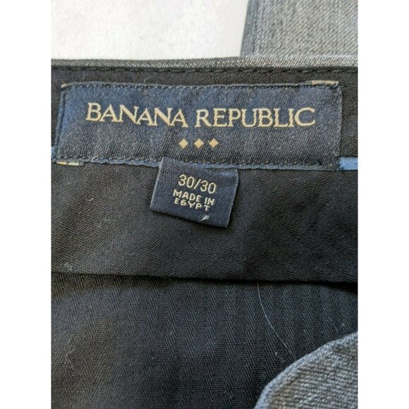 Banana Republic Men's 100% Wool Dress Pants Gray Straight Flat Lined Size 30x30 - Picture 5 of 7